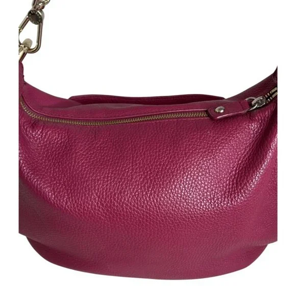 Furla Magenta Pebbled Leather Shoulder Bag - Picture 3 of 11